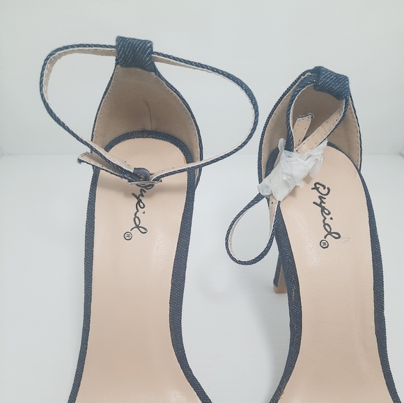Qupid Ankle Straps Denim Heels NEW - Picture 5 of 9